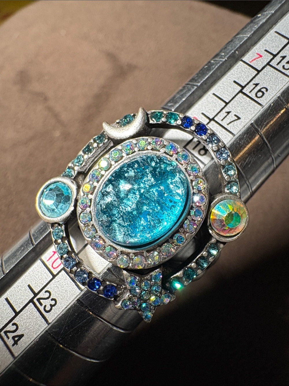 Kirks Folly Blue and Iridescent Celestial Ring